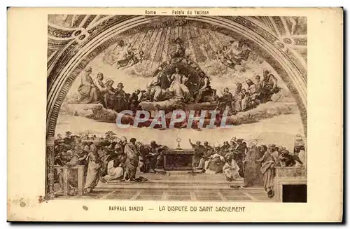 Raphael Sanzio Cartes postales La dispute du Saint SAcrement Rome Roma Palais du Vatican