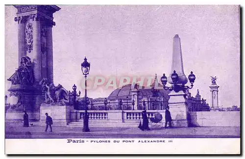 Paris Ansichtskarte AK Pylones du Pont Alexandre III