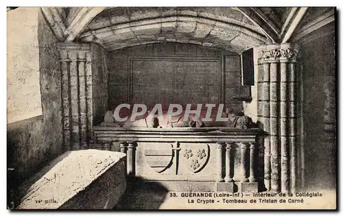 Guerande Ansichtskarte AK Interieur de la collegiale La crypte Tombeau de TRistan de CArne