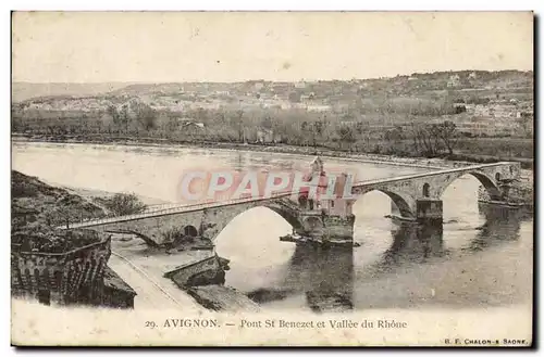 Avignon Ansichtskarte AK Pont St Benezet et vallee du Rhone