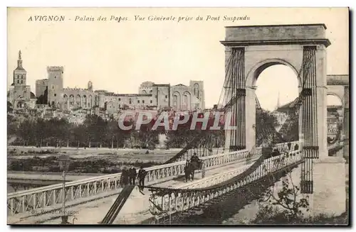 Avignon Cartes postales Palais des papes Vue generale prise du pont suspendu