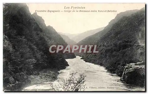 Cartes postales Frontiere espagnole Gorge de la Bidassoa entre Vera et Behobia