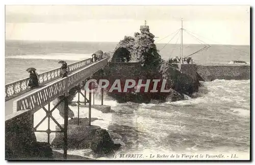 Biarritz Cartes postales Le rocher de la vierge et la passerelle