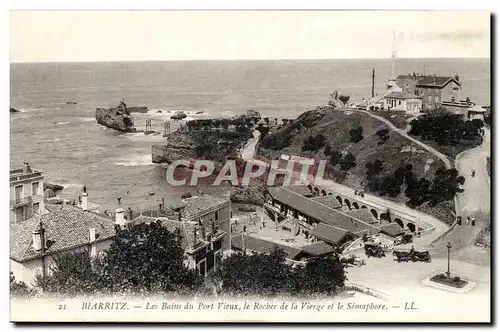 Biarritz Ansichtskarte AK Les bains du port Vieux le rocher de la vierge et le semaphore