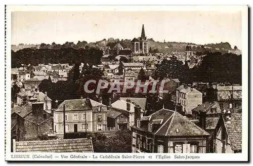 Lisieux Cartes postales Vue generale La cathedrale Saint Pierre et l&#39eglise Saint Jacques