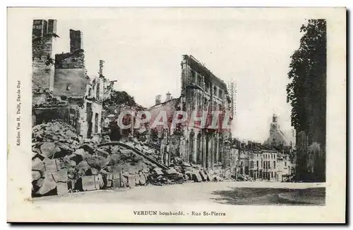 Cartes postales Verdun bombarde Rue St Pierre