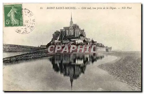 Mont Saint Michel Cartes postales Cote Sud vue prise de la digue