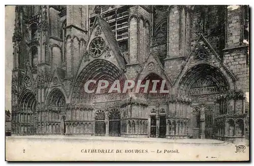 Cartes postales CAthedrale de Bourges Le portail