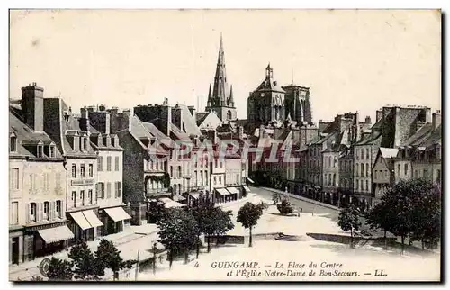 Guingamp Ansichtskarte AK Place du centre et Eglise Notre DAme de Bonsecours