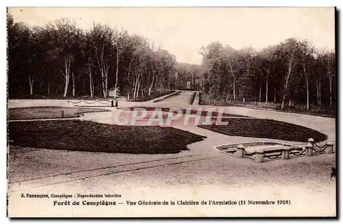 Cartes postales Foret de Compiegne Vue generale de la clairiere de l&#39armistice (11 novembre 1918)