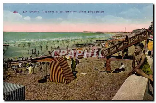 Dieppe Cartes postales Les bains au bas fort blanc site le plus agreable