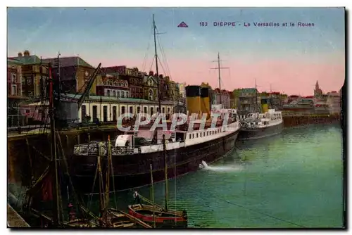 Dieppe Cartes postales Le Versailles et le Rouen (bateau)