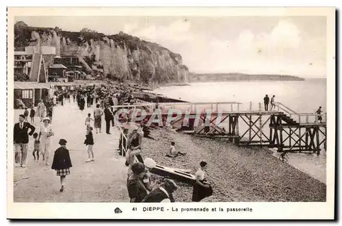 Dieppe Cartes postales La promenade et la passerelle