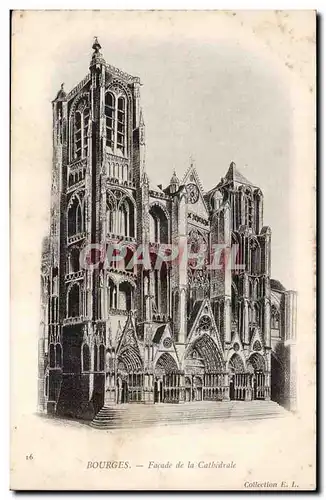 Bourges - Facade de la Cathedrale - Ansichtskarte AK