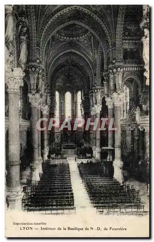 Lyon - Interieur de la Basilique de Notre Dame de Fourviere - Ansichtskarte AK