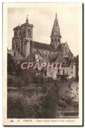 Semur - L'Eglise Notre Dame et les Remparts - Cartes postales