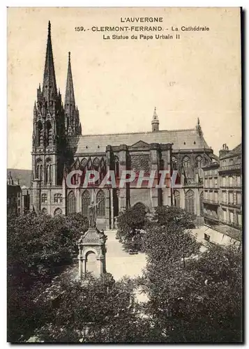 Clermont Ferrand - La Cathedrale - La Statue de Pape Urbain II - Ansichtskarte AK