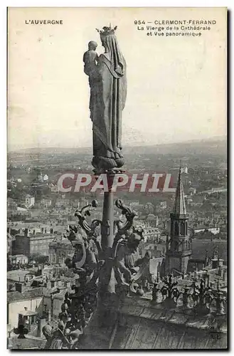 Clermont Ferrand Cartes postales La Vierge de la cathedrale et vue panoramique