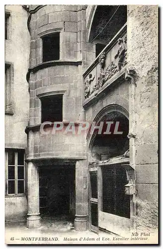 Montferrand Cartes postales Maison d&#39Adam et Eve Escalier interieur