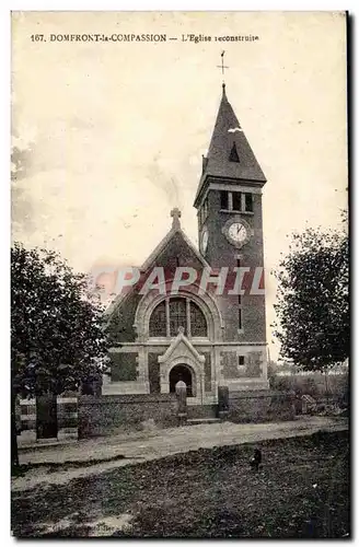 Domfront la Compassion Cartes postales L&#39eglise reconstruite