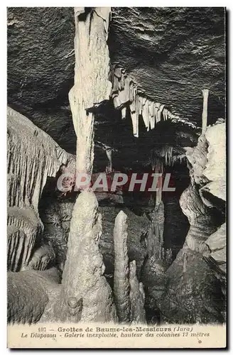 Cartes postales Grottes de Baume les Messieurs Le diapason Galerie inexploitee hauteur des colonnes