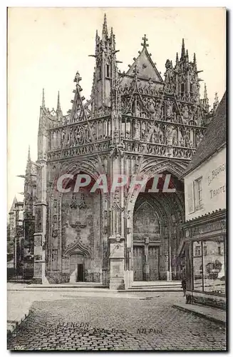Cartes postales Alencon Grand portail de l&#39eglise Notre Dame