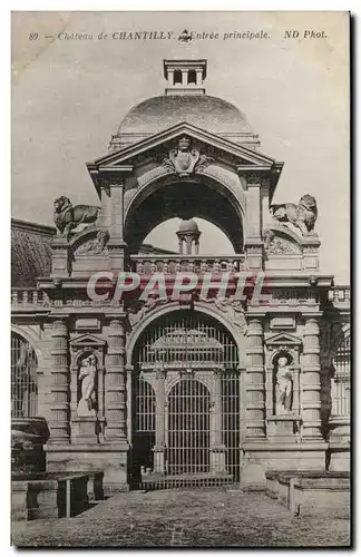 Cartes postales Chateau de Chantilly Entree principale