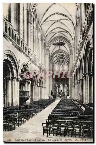 Bayeux Cartes postales Cathedrale La nef et le choeur