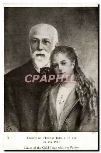 Cartes postales Therese de l'enfant Jesus a 16 ans et son pere