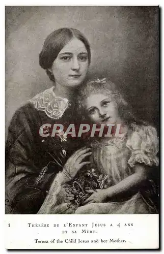 Cartes postales Therese de l'enfant Jesus a 4 ans et sa mere
