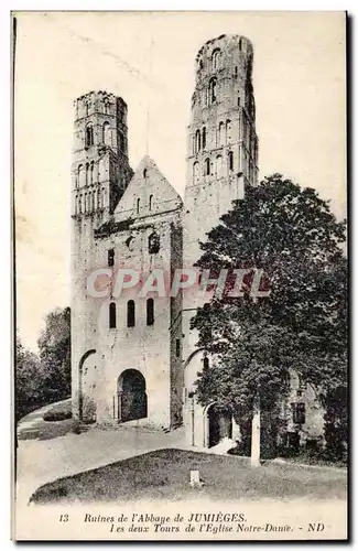 Jumieges - Ruines de l&#39Abbaye - Les Deux Tours - Cartes postales