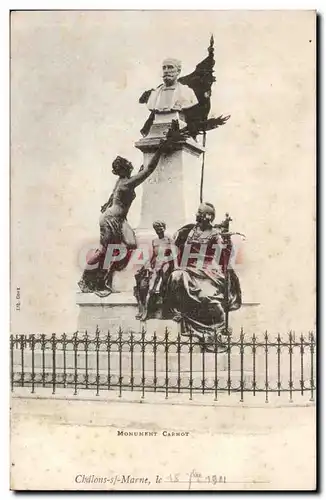 Cartes postales Chalons sur marne Monument Carnot