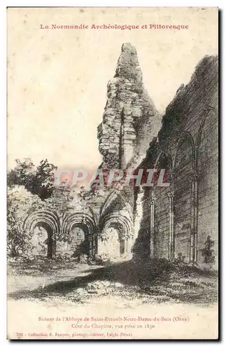 Cartes postales Ruines de l'abbaye de Saint Evroult Notre Dame du Bois Cote du chapitre