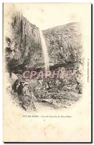 Cartes postales Grande cascade du Mont Dore (femmes animee)