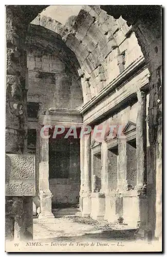 Nimes - Interieur du Temple de Diane - Ansichtskarte AK