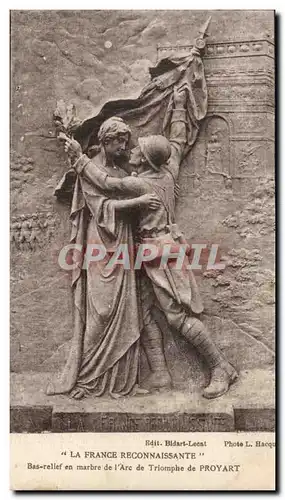 La France reconnaissante Ansichtskarte AK Bas relief en marbre de l&#39arc de triomphe de Proyart (militaria)