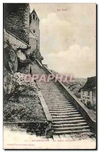 Le Lot Cartes postales Rocamadour Le grand escalier