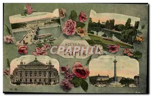 Paris Cartes postales Souvenir (opera Bastille Pont Alexandre III)