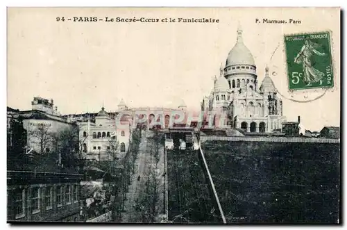 Paris Cartes postales Sacre Coeur et funiculaire