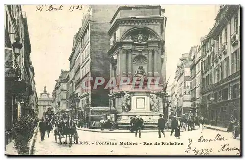 Paris Cartes postales Rue de Richelieu Fontaine Moliere