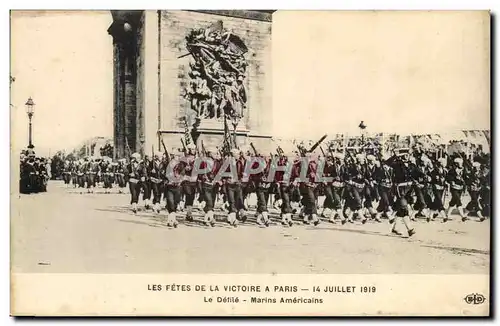 Paris Ansichtskarte AK FEtes de la Victoire a Paris 14 juillet 1919 Le defile Marins americains (US marine)