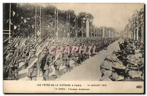 Paris Cartes postales Defiles de la victoire a Paris 14 juillet 1919 Le defile Troupes anglaises