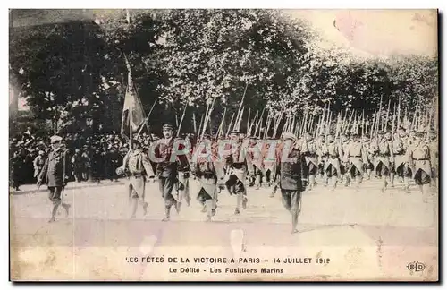 Paris Ansichtskarte AK Fetes de la victoire a Paris 14 juillet 1919 Le defile Ls fusilliers marins
