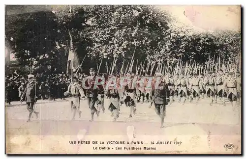 Paris Cartes postales Fetes de la victoire a Paris 14 juillet 1919 Le defile Ls fusilliers marins