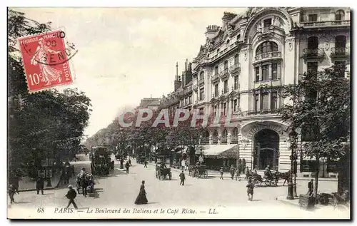 Paris Ansichtskarte AK Boulevard des Italiens et le cafe Riche