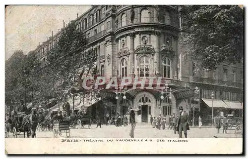 Paris Cartes postales Theatre du Vaudeville et Bd des Italiens