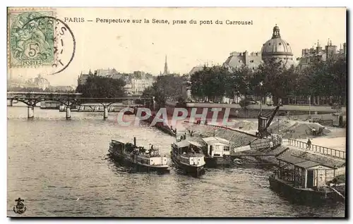 Paris Ansichtskarte AK Perspective sur la Seine prise du pont du Carrousel