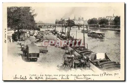 Paris Ansichtskarte AK La Seine vue prise du pont des Saints Peres