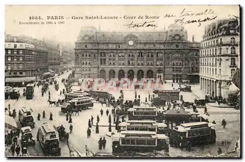 Paris Cartes postales Gare Saint lazare Cour de rome