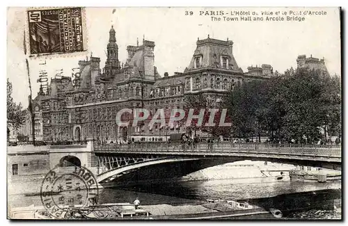 Paris Cartes postales Pont d&#39Arcole et hotel de ville